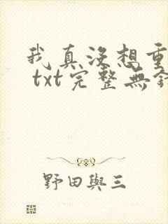 我真没想重生啊 txt完整无错版