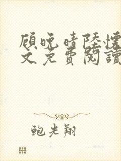 顾晚晴陆怀铮全文免费阅读封面