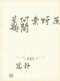 叶何棠蚜原文笔趣阁