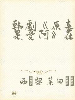 韩剧《原来这就是爱阿》在线看国语