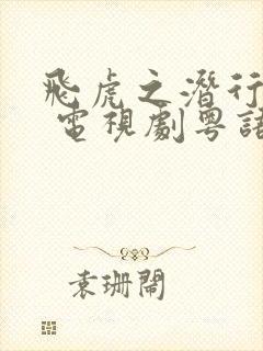 飞虎之潜行极战 电视剧粤语封面