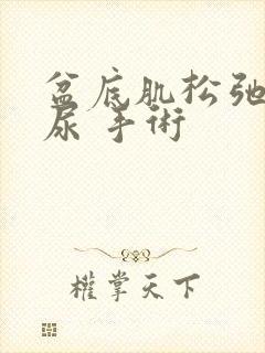 盆底肌松弛 漏尿 手术