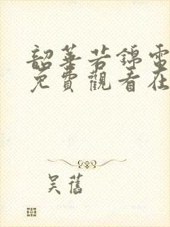 韶华若锦电视剧免费观看在线播放