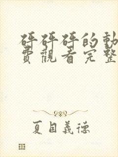 砰砰砰的动漫免费观看完整版高清网封面