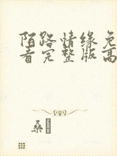 陌路情缘免费观看完整版高清