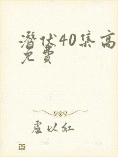 潜伏40集高清免费封面