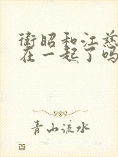 卫昭和江慈最后在一起了吗