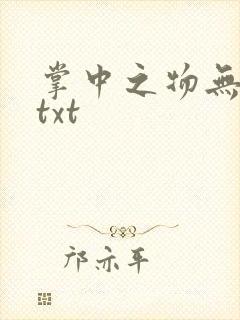 掌中之物无删减txt