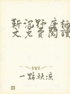 靳沉野唐栖雾全文免费阅读