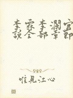 李霖李澜官场小说全部章节目录