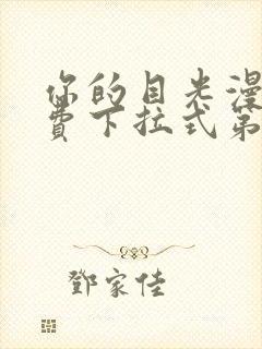 你的目光漫画免费下拉式第