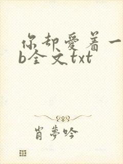 你却爱着一个sb全文txt封面