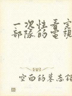 一次性看完王牌部队的电视剧