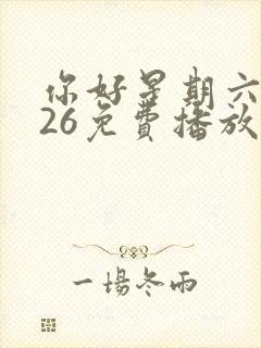 你好星期六2026免费播放完整版高清封面