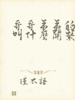 哥哥弟弟的老婆叫什么关系