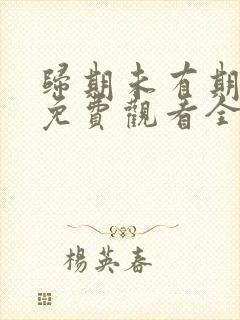 归期未有期短剧免费观看全集封面