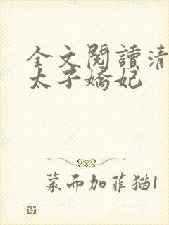 全文阅读清穿之太子娇妃封面