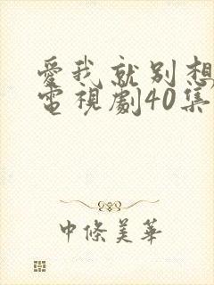 爱我就别想太多电视剧40集免费