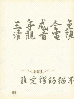 三年成全免费高清观看电视剧下载