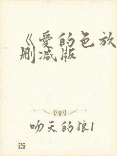 《爱的色放》无删减版