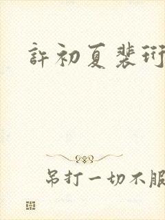 许初夏裴珩小说封面