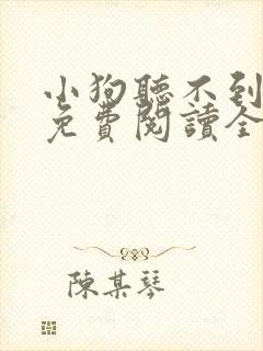 小狗听不到小说免费阅读全文封面