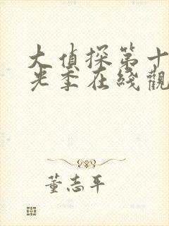 大侦探第十季拾光季在线观看免费版高清