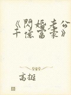 《闪婚老公竟是千亿富豪》小说