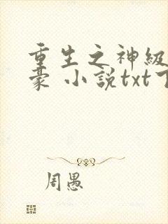 重生之神级大富豪 小说txt下载