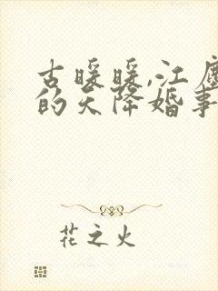 古暖暖,江尘御的天降婚事