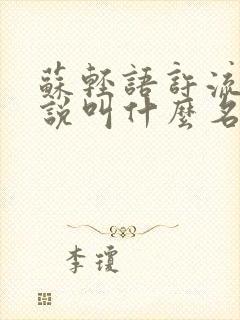 苏轻语许流年小说叫什么名字