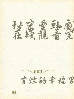 秘密爱韩剧电影在线观看完整版