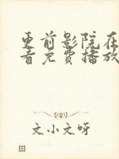 更前影院在线观看免费播放电视剧