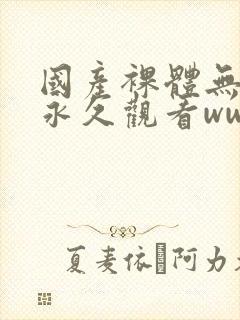 国产裸体无遮挡永久观看www封面