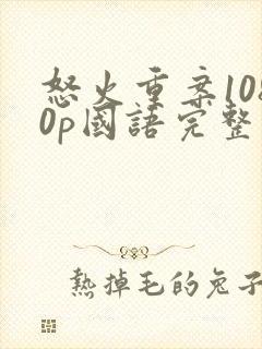 怒火重案1080p国语完整版封面