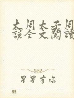 大周太子周铮小说全文阅读