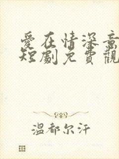 爱在情深意晚时短剧免费观看