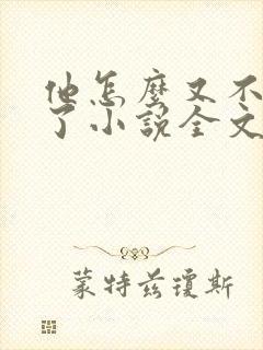 他怎么又不是人了小说全文免费阅读封面