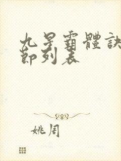 九星霸体诀新章节列表