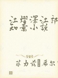 江熠泽江祁安沈知意小说封面