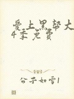 爱上黑帮大佬第4季免费