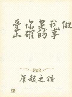 爱你是我做过最正确的事