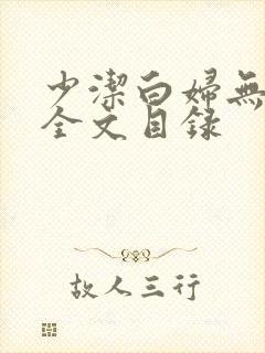 少洁白妇无删减全文目录