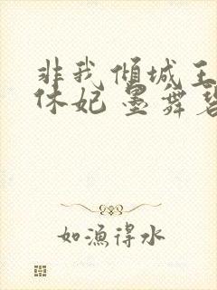 非我倾城王爷要休妃 墨舞碧歌