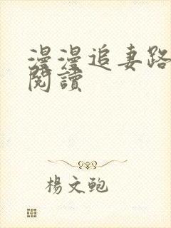 漫漫追妻路全文阅读