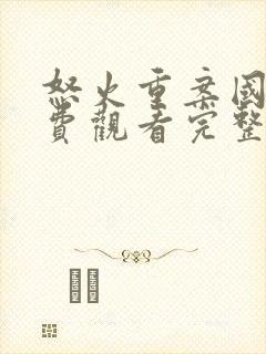 怒火重案国语免费观看完整版