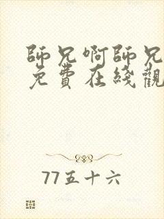 师兄啊师兄高清免费在线观看全集封面