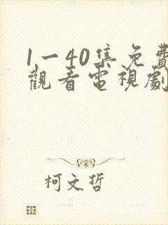 1一40集免费观看电视剧连续剧大全封面