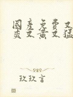 国产免费又色又爽又黄又猛