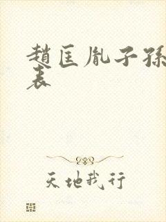 赵匡胤子孙世系表